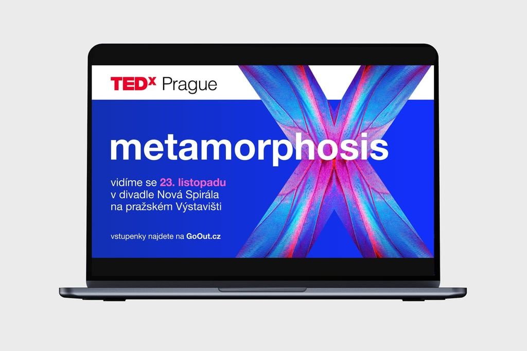 Notebook s vizuálem TEDx Prague metamorphosis